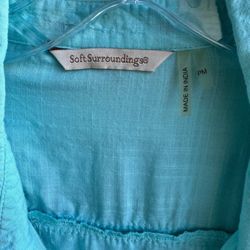 Soft Surroundings Long Sleeve 1/2 Button Collared Blouse / Cami Women's Size M. - Picture 3 of 10